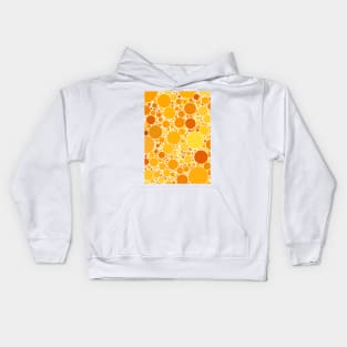Yellow and Orange Polka Dots Pattern Design Kids Hoodie